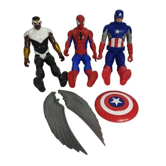 Marvel Falcon Spider-Man Captain America 12" Action Figures Toys Bundle - Picture 5 of 5